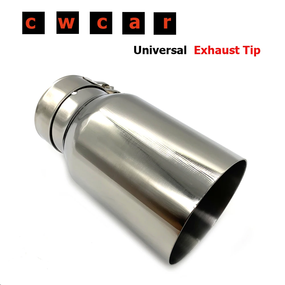 1 adet Araba Modifiye Düz Kenar Paslanmaz Çelik Egzoz Borusu Tek Katmanlı Parlak Susturucu İpucu Logo Olmadan BMW Benz Audi VW