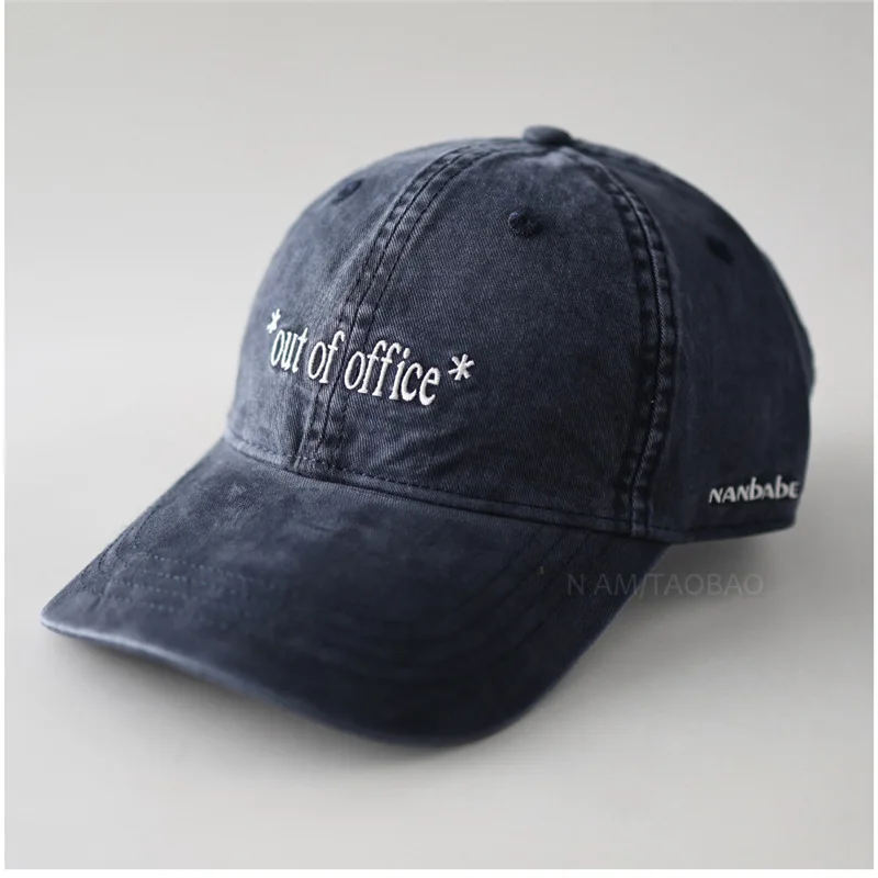 Vintage Washed Cotton Baseball Cap Dad Hat Unisex Out of Office Letter Embroidery for Daily Outfit Outdoor
