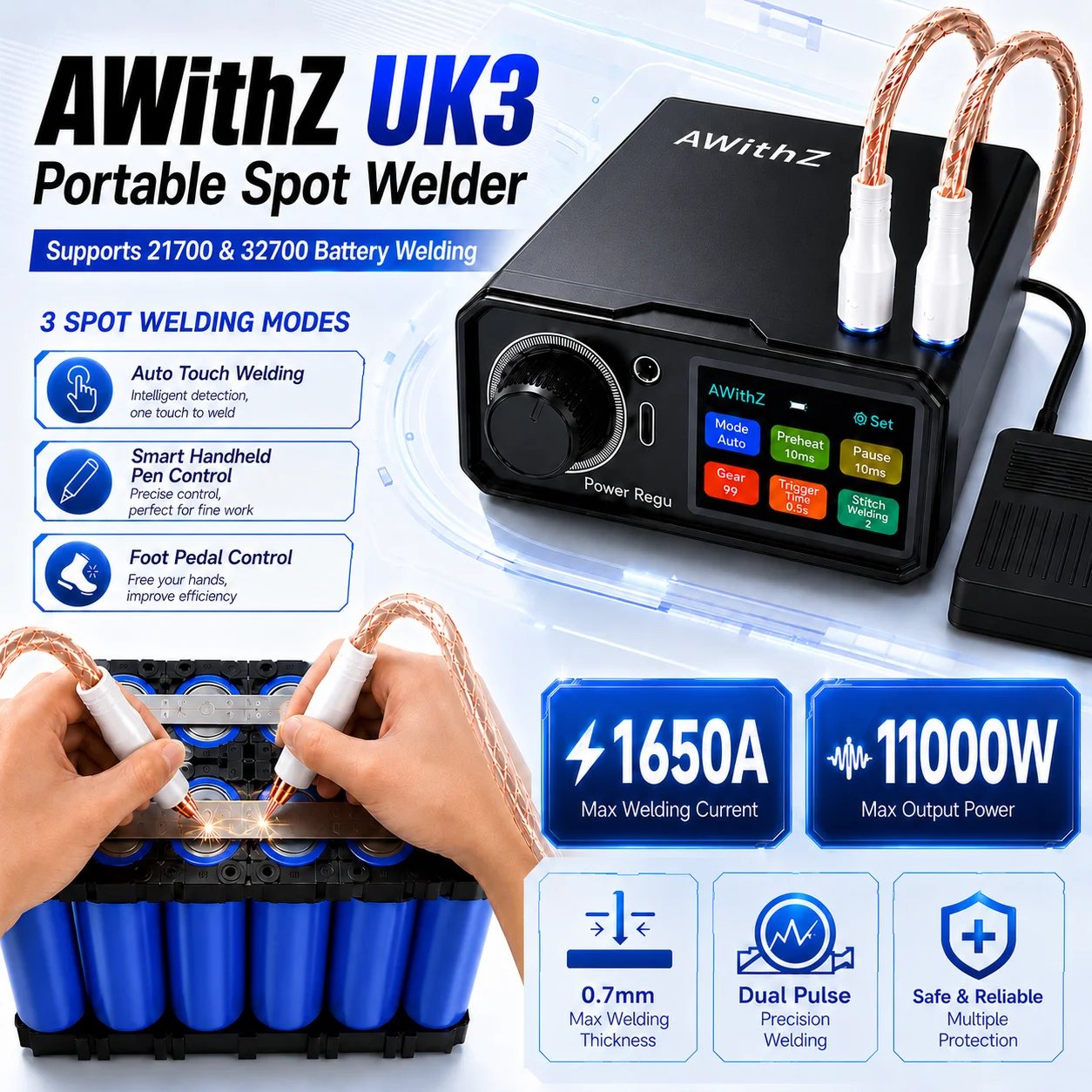 Diy Electronics Spot Welder - Awithz UK3 Portable Battery Spot Welder