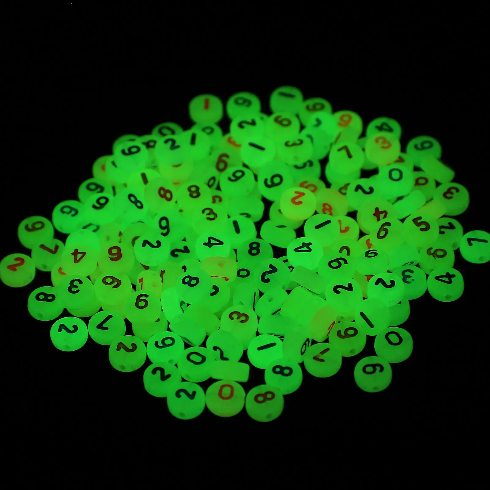 

500 шт. светящихся в темноте бусин для изготовления браслетов, ожерелий, украшений для ног, сережек, поделок своими руками, праздничных подарков