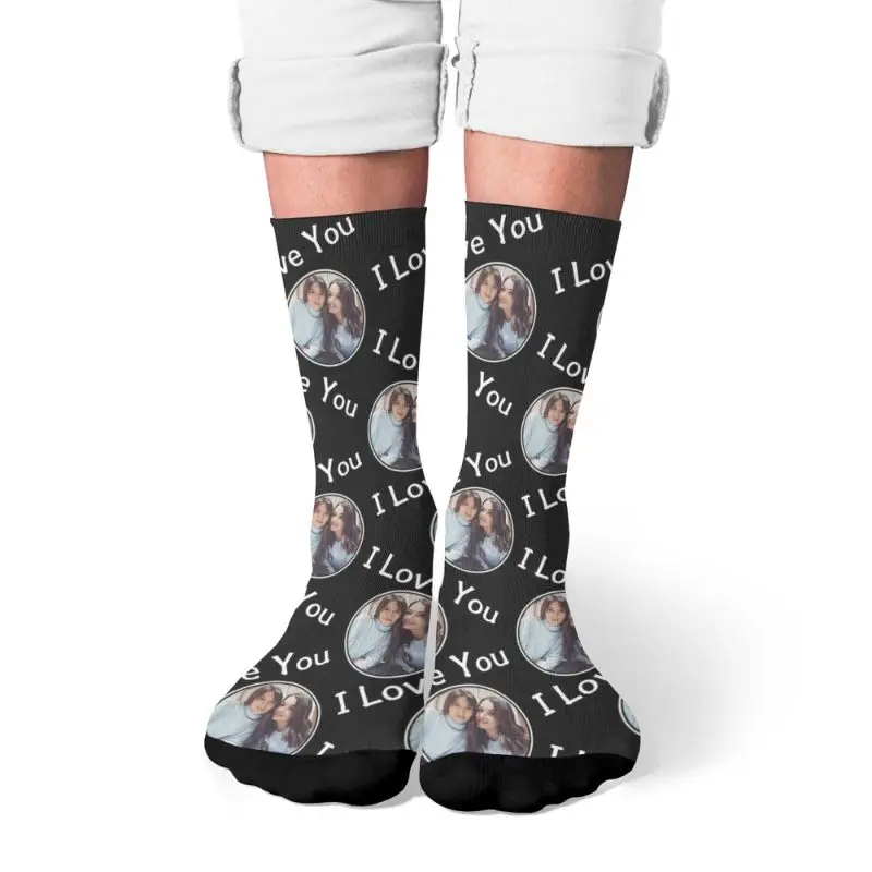 Customized printing of your photos, personalized long socks, colored socks, men's women neutral socks, fun and innovative socks,