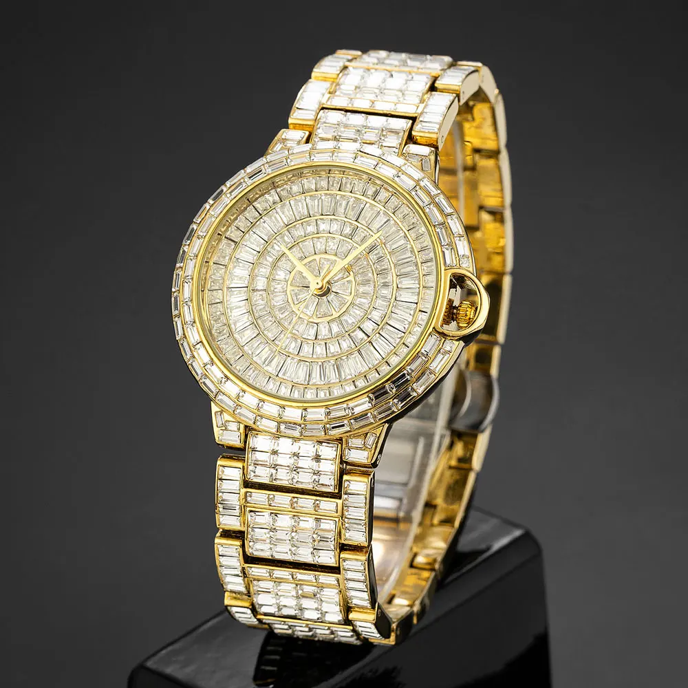 MISSFOX New Ice Out Watches For Men Top Brand Clock Fashion Hip Hop Full Square Diamond Blingbing Wristwatch Male Hot Sale
