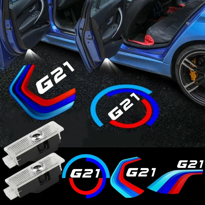 2PCS Ghost Shadow Courtesy LED Welcome Lights Car Door Projector Lamp for BMW New 3 Series G21 Logo 2020 Decor Accessories