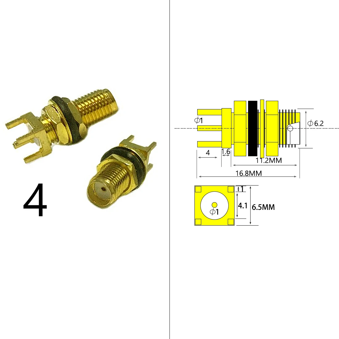 1PC SMA Male/ Female Jack RF Connector PCB Mount Solder Post Wire Terminal Adapter Goldplated Straight Right Angle Wholesale