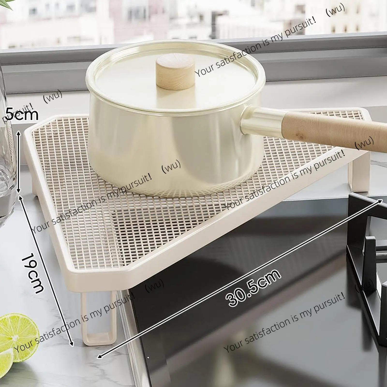 Kitchen Pot Rack Countertop Corner Tripod Pot Gas Stove Side Bracket Triangular Storage Rack Anti-Scalding Rack For Gas Counter