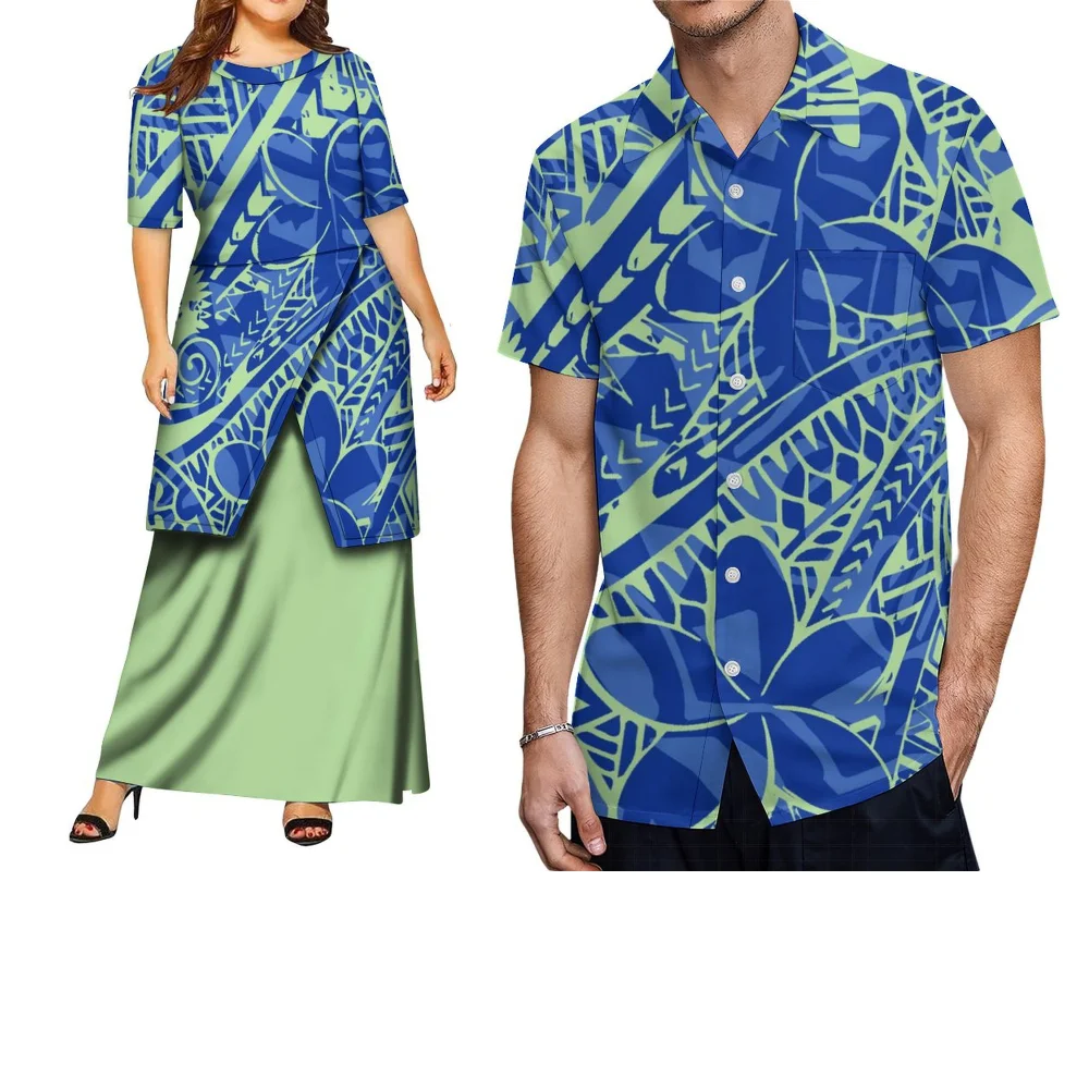 Women'S Clothing Men'S Shirts Polynesian Custom-Made Puletasi Loose Casual Dress For Women  New Summer Couple Outfits