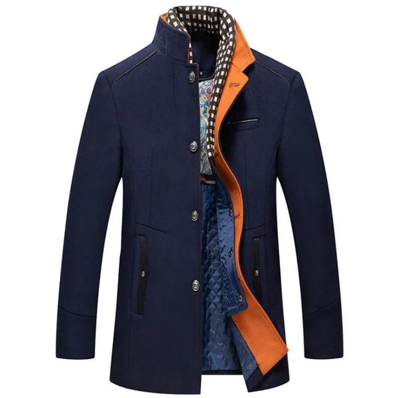 

Nicenew winter style men's business woolen coat fashionable woolen coat men's plus cotton thick men's Wool coat Overcoat