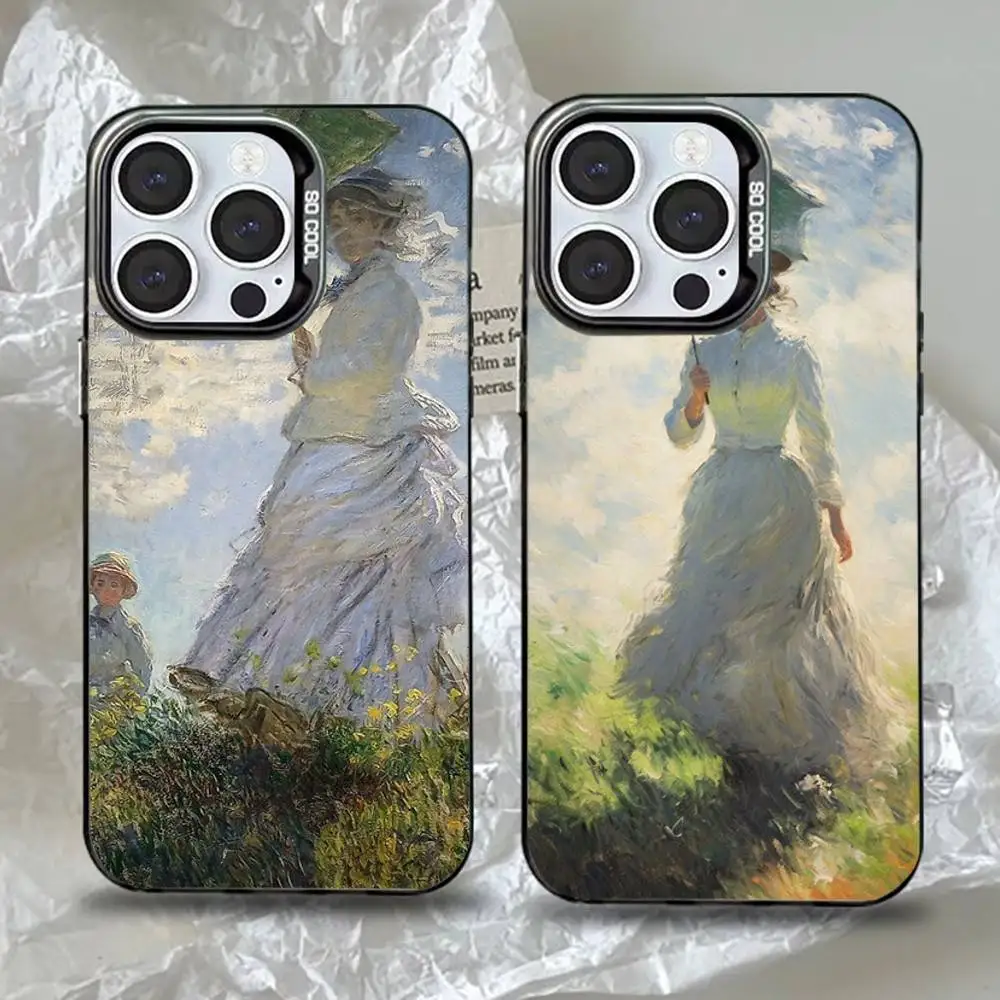 

Claude Monet Oil Painting Phone Case For iPhone 16,15,14,13,12,11,Pro,Max,Plus,Mini,XS,SE Anti Fall Black Matte Hard Bumper