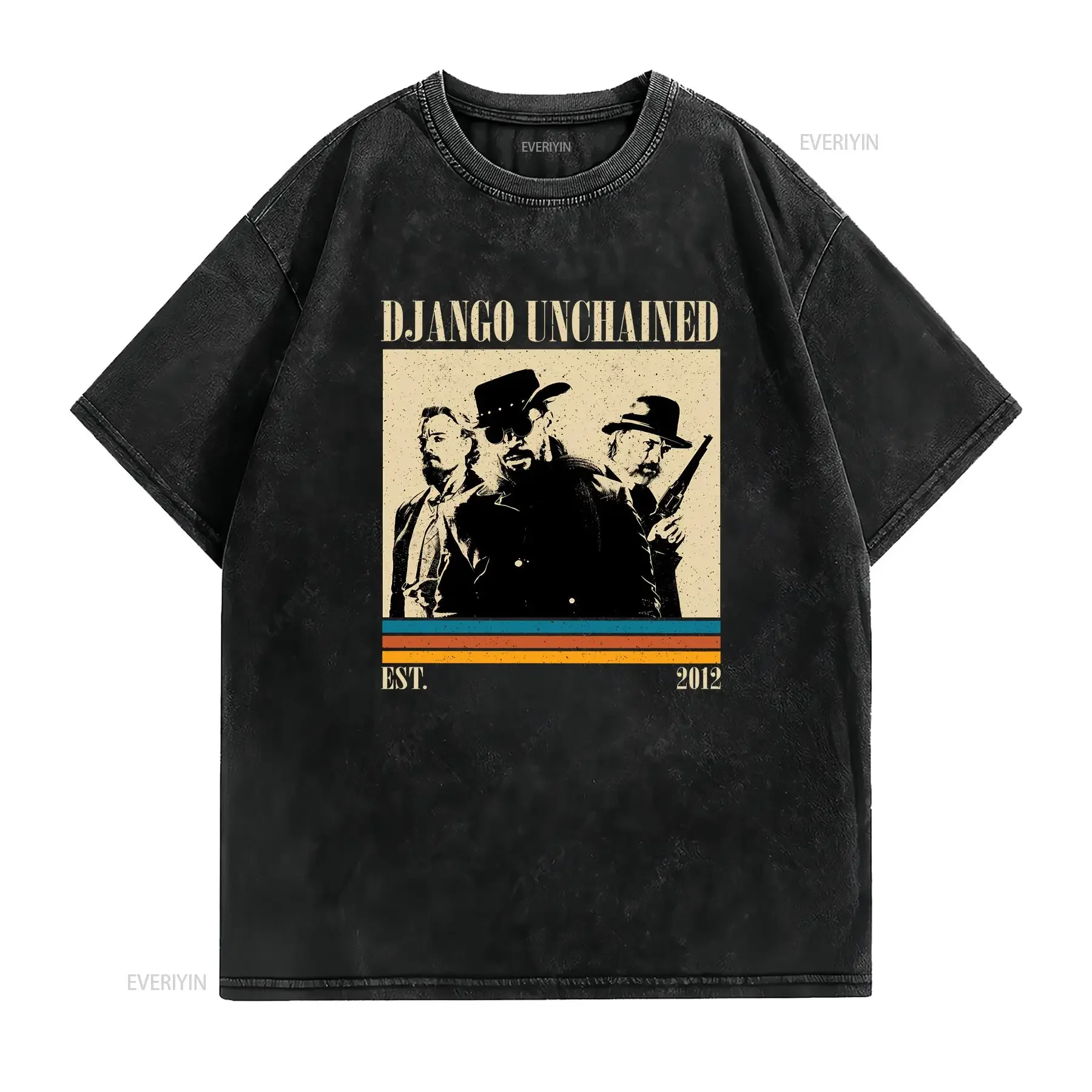 Django Unchained T Shirt Movie Vintage Retro Classic s for him vintage Washed Soft Unisex Stylish Top For Everyday Wear