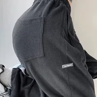 Loose American Lettering Street Style Sports Pants Women's Casual Trousers High Waist Straight Leg Sweatpants Grey Spring Autumn 4