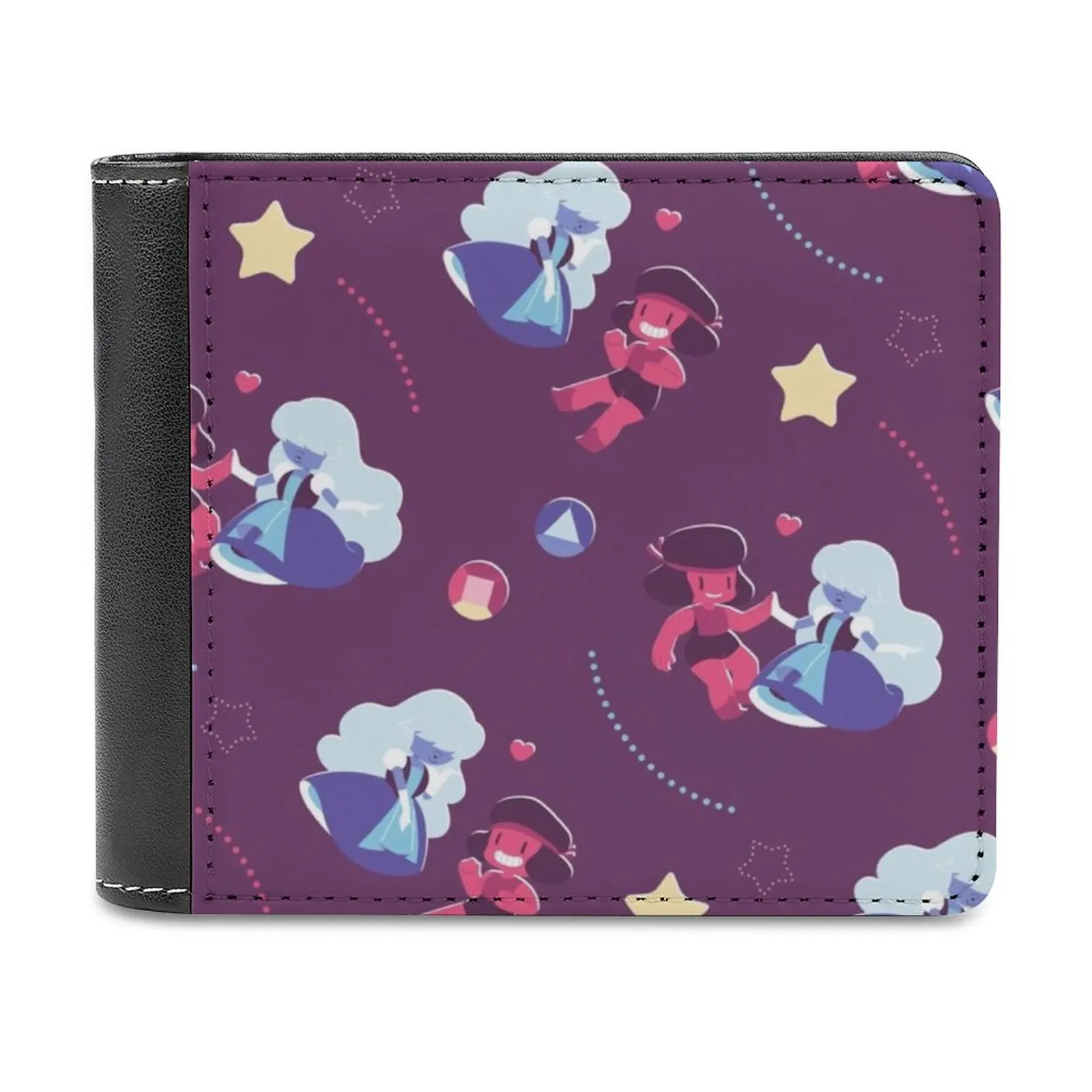 Ruby & Sapphire New Men Wallets Pu Leather Men Purse High Quality Male Wallet Steven Universe Ruby Sapphire Garnet Crystal Gems