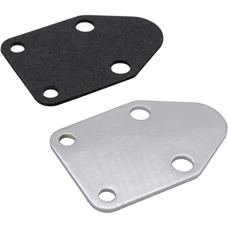 

SBC Chrome Fuel Pump Block Off Plate With Gasket For 283 327 350 383 400 SB Chevy Engine