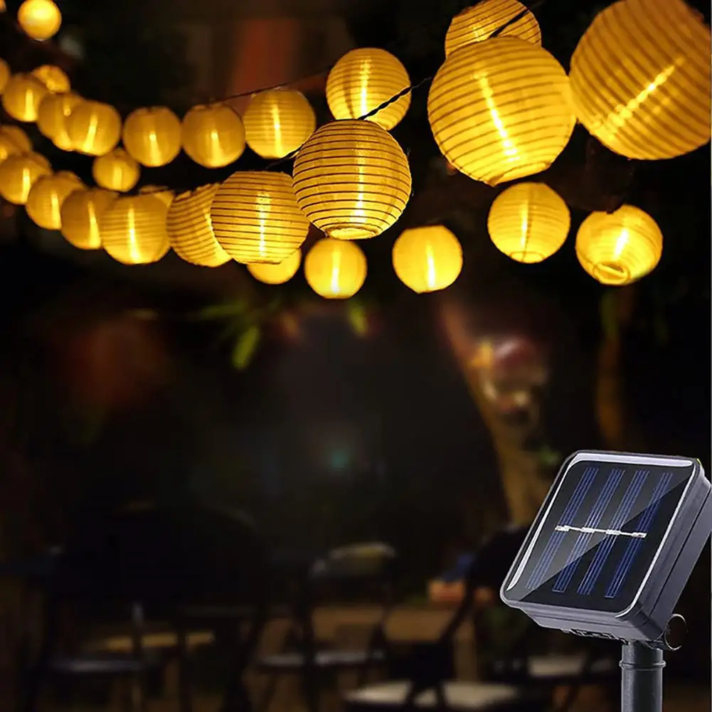 Solar String Lights Lantern LED String Lights Waterproof Outdoor Landscape Decorative Lights For Garden Patio Party Decor