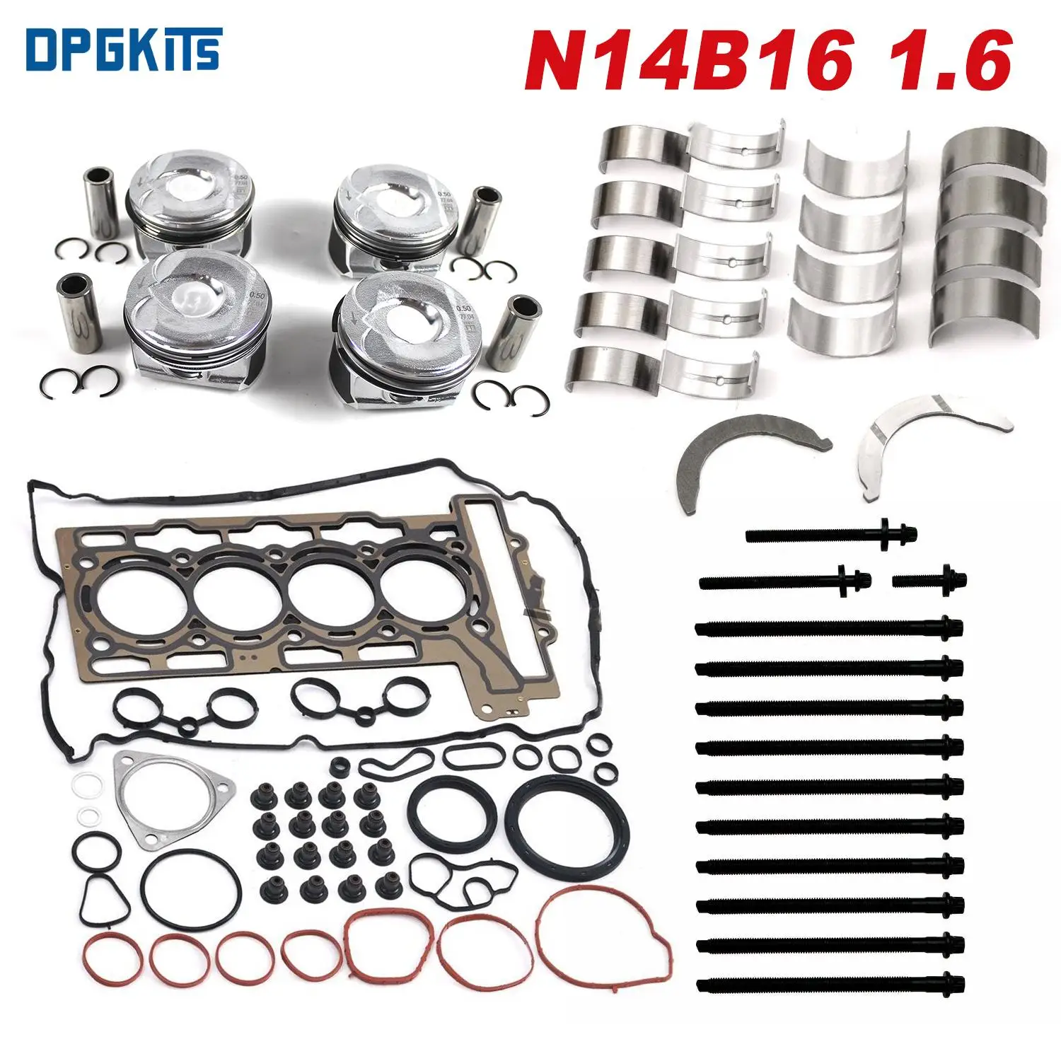 N14 N14B16A N14B16C 1.6 Engine Overhaul Rebuild Pistons Kit 11247586035 11257566019 For Mini Cooper S JCW R55 R56 R57 R58 R59