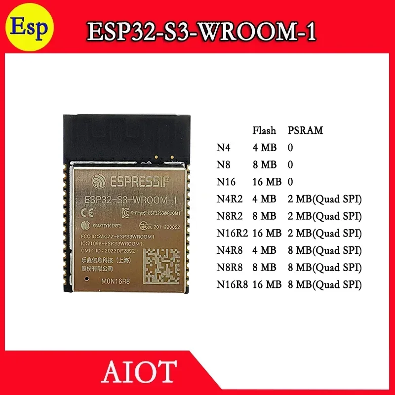 

ESP32-S3-WROOM-1 ESP32 S3 WROOM-2 Espressif ESP32-S3 N32R16V N16R8 Внутренняя антенна для печатной платы
