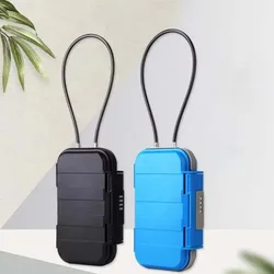 Portable Storage Box Creative Beach Safe Box 4-digit Combination Lock With Steel Wire Outdoor Camp Sports Cycling Swim Security