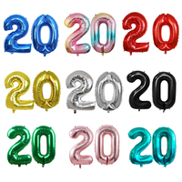 Number 20 Balloon 20 Digit Balloon Twenty Blue Figure Green Globe 20th Birthday Big Large Red Rose Golden Black Colorful 32inch