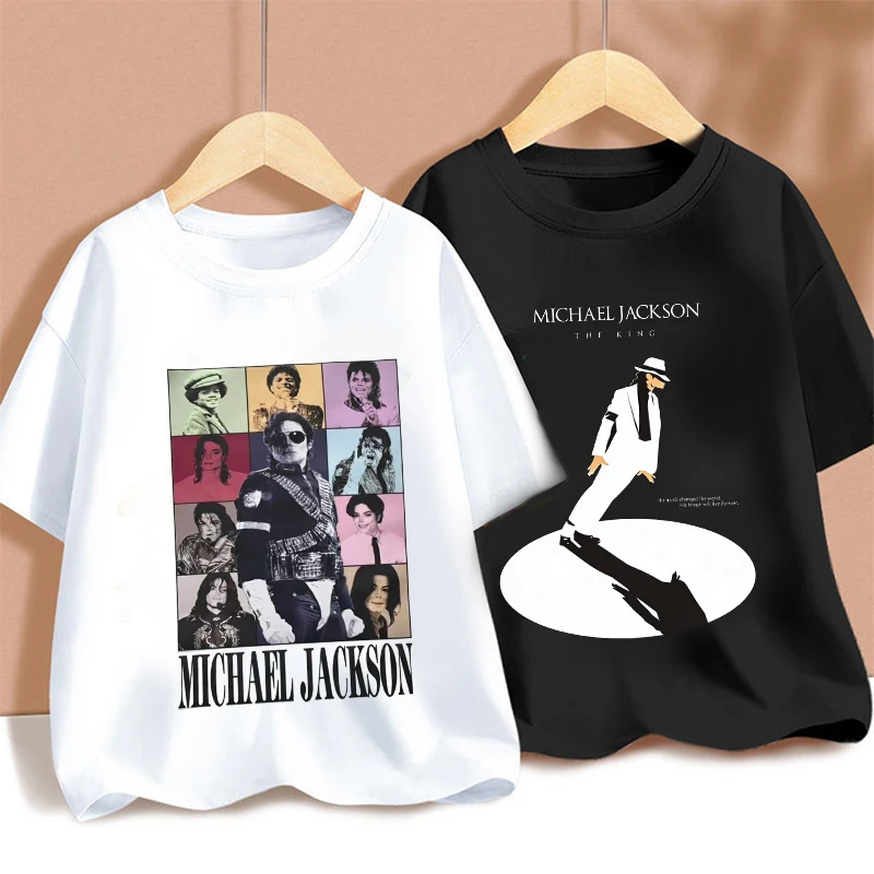 Kaus Anak-anak Raja Pop Michael Jackson Atasan Katun Kartun Kaus MJ Anak Laki-laki Perempuan Pakaian Kasual Hadiah Ulang Tahun 2026