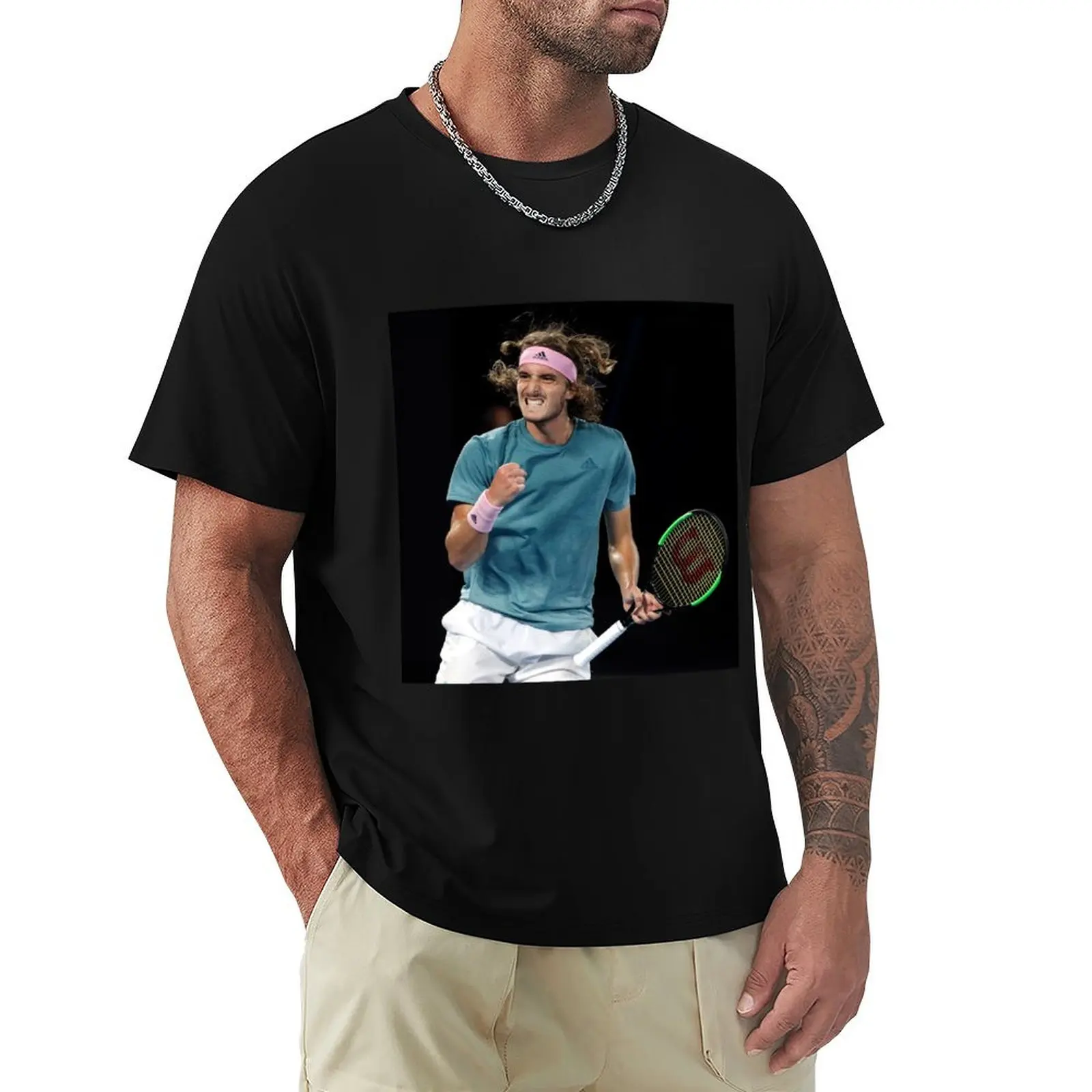 Stefanos Tsitsipas #2 T-Shirt t shirt men 100% cotton luxury brand T-Shirt