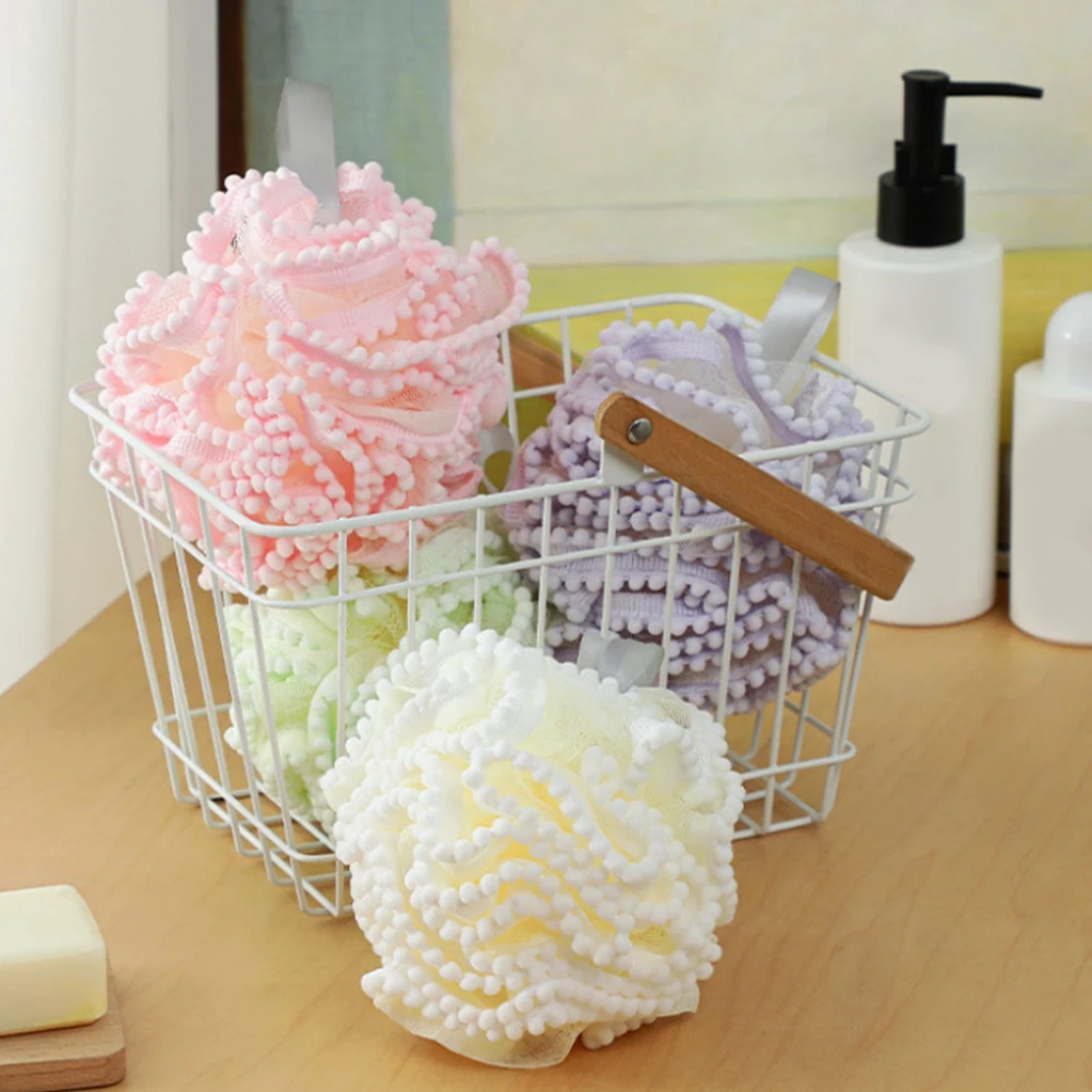

4Pcs Exfoliating Shower Ball Soft Bath Loofah Supple Design for Body Cleaning Convenient Bath Skin Scrubber Shower Loofah