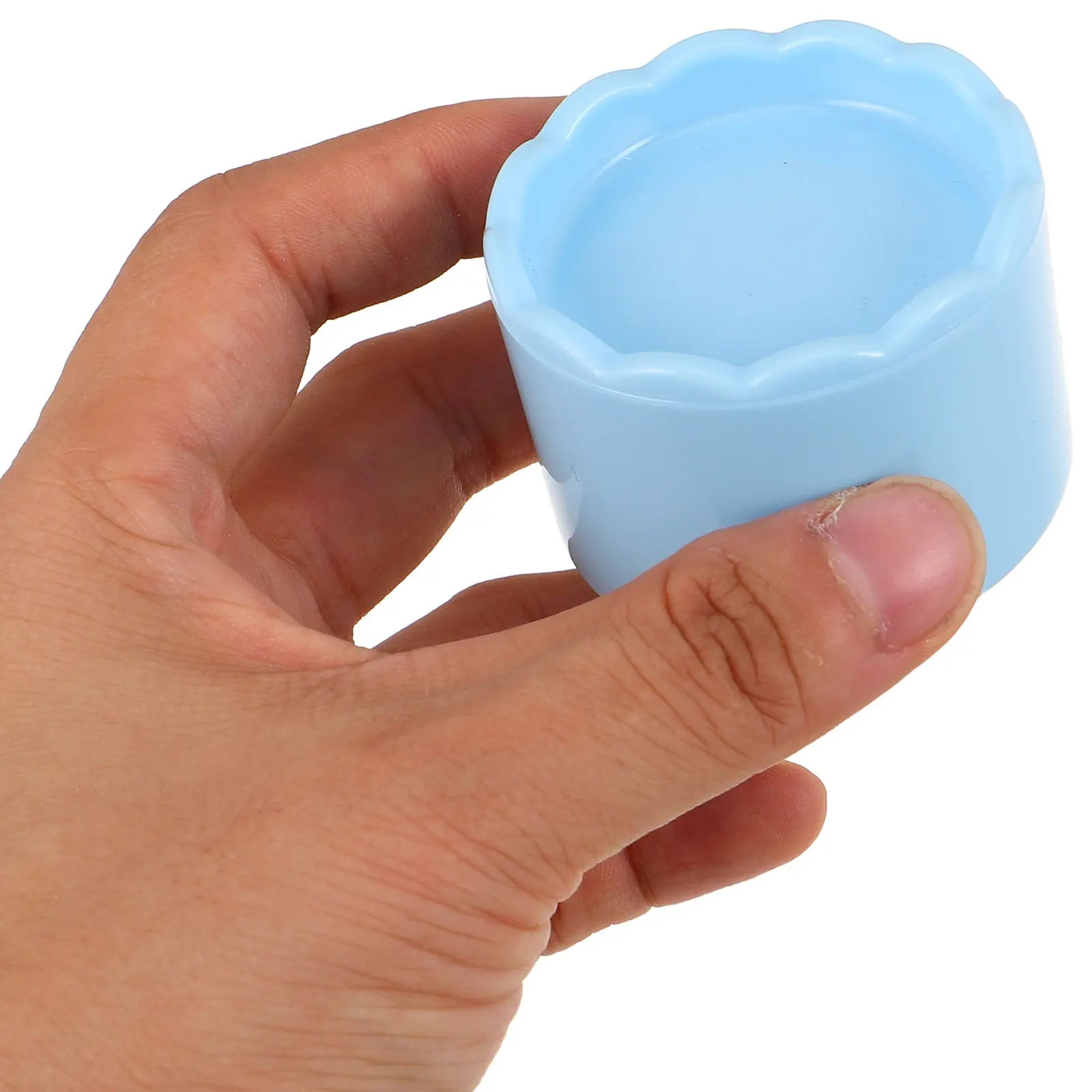 2Pcs Nail Brush Cleaner Plastic Nail Art Cleaning Cups Lid Layered Design Professional Manicure Tool Organizer Holder