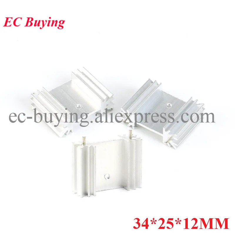 1 unidad-5 uds 34*25*12mm disipador de calor radiador enfriador de aluminio disipador de calor 34x25x12mm para refrigeración de disipación de calor electrónica LED con Pin