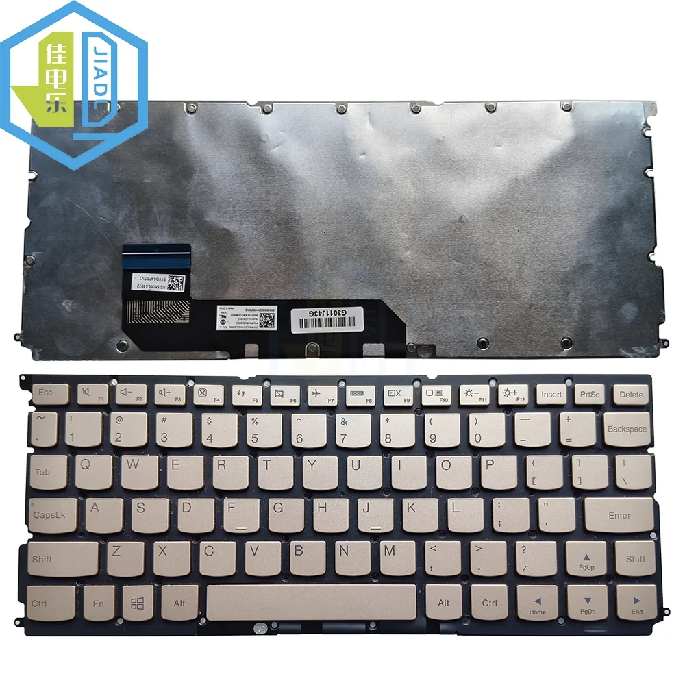 US English Backlit Keyboard For Lenovo Xiaoxin AIR 12 XIAOXIN AIR12 ITE Gold Backlight Keyboards Notebook Replacement