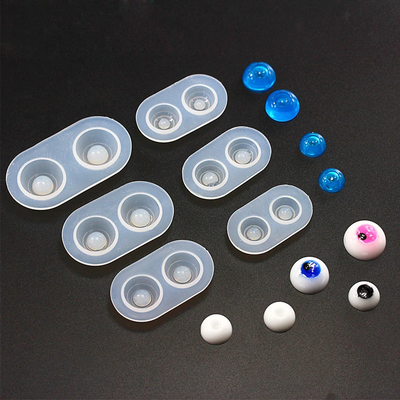 DIY Doll Eye Resin Molds DIY Crystal Epoxy Silicone Mold Crystal Glue Plastic Fundus Doll Resin Eye Mold Jewelry Making Tools