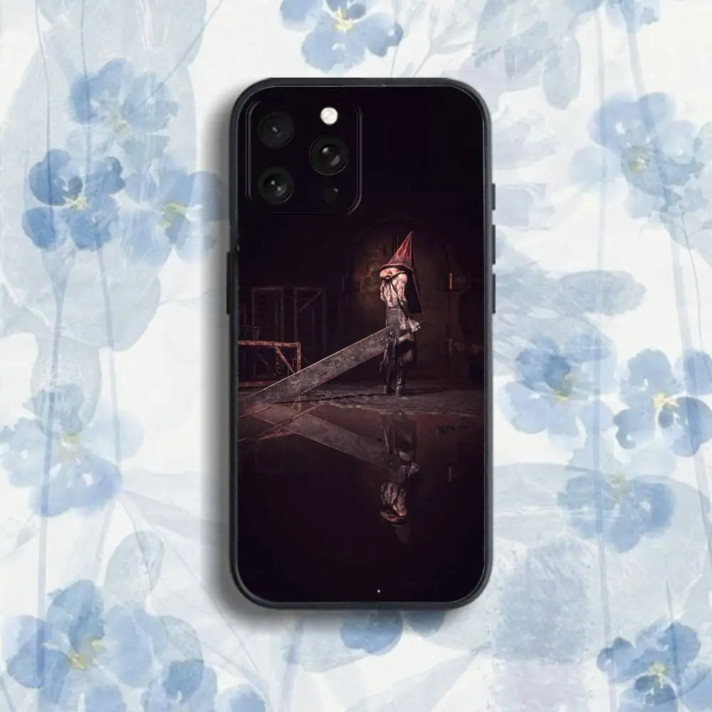 T-The S-Silents H-HillS 아이폰 17,16,15,14,13,12,Pro,Max,Plus,E,SE4,Air,Mini 블랙 소프트 박스 폰 케이스