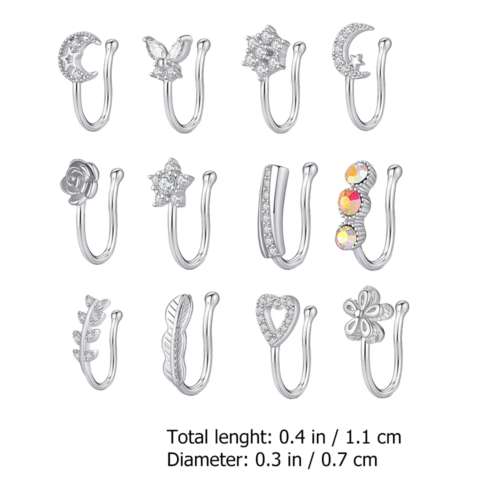

Zircon Nose Clip Jewelry Non Piercing Costume Accessories for Women Miss