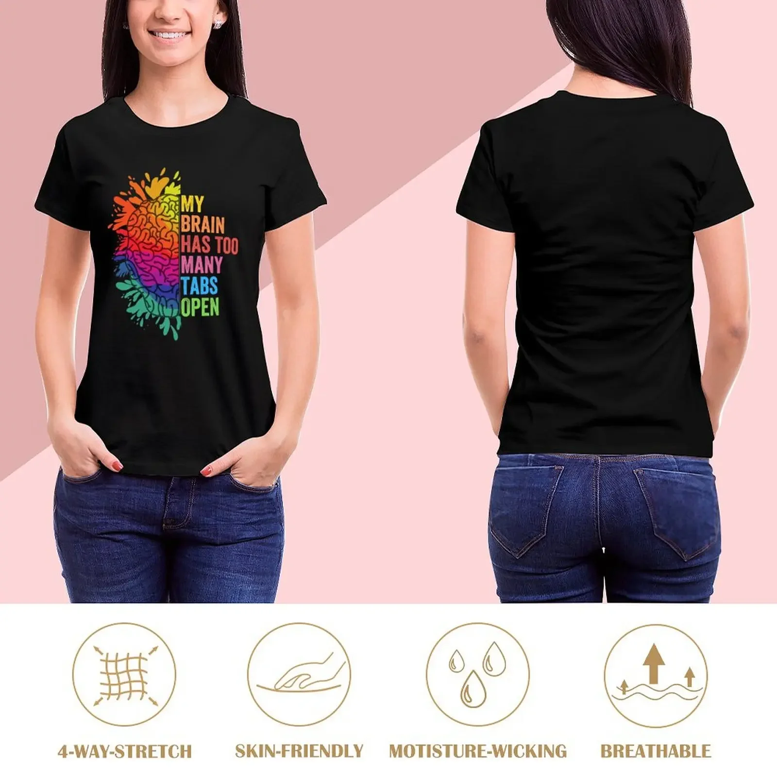 My Brain Has Too Many Tabs Open. ADHD Is Awesome. ADHD T-Shirt aesthetic clothes Short sleeve tee clothes for woman