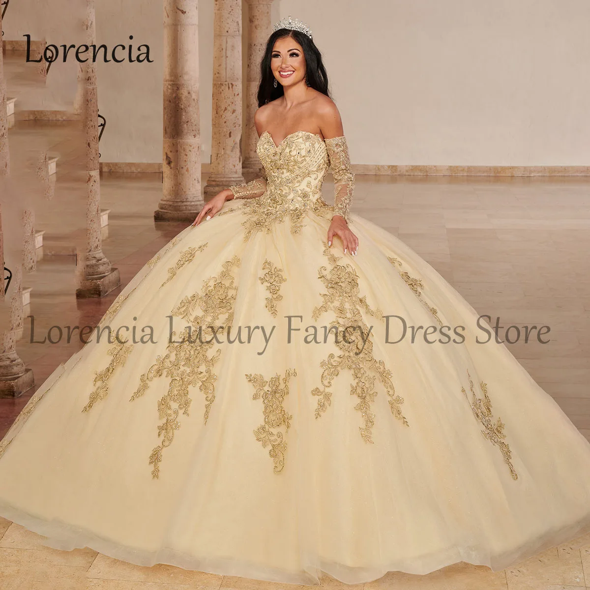 2024 Mexicaanse Quinceanera Jurk Baljurk 3d Bloemen Mouwloze Kristallen Open Rug Appliques Korset Sweet 16 Vestidos Xv Años