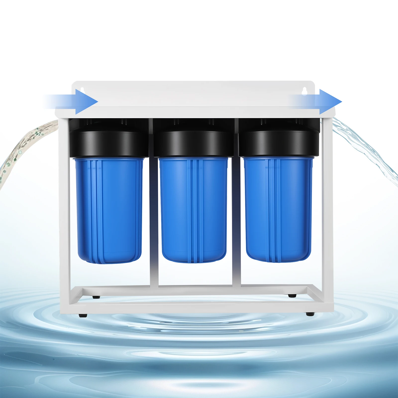 

3-Stage RV Water Filter System W/ 3 Filters Cartridge Whole House Water Filtration System for Travel Trailers Boats