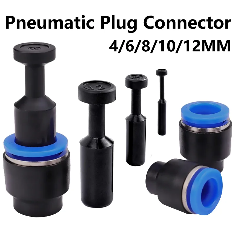 

20/50pcs PP PPF 4/6/8/10/12mm Pneumatic Plug Fittings Quick Fitting Nylon Hose Tube Push Fit Dustproof Seal Connector Air Line