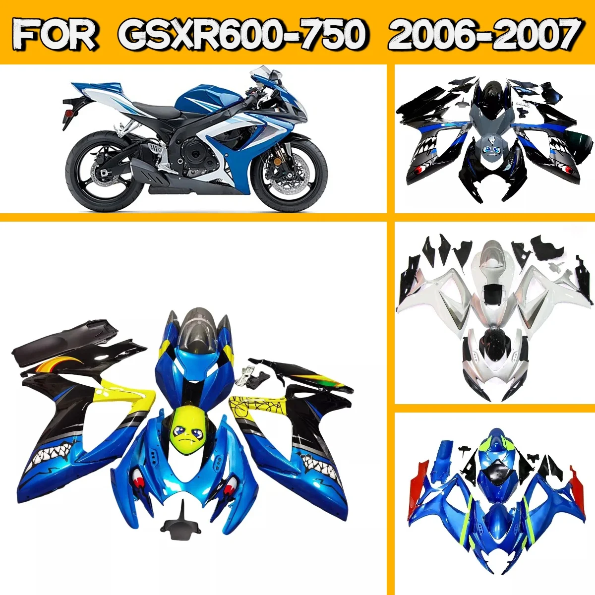 Motorbike Fairings 2006 2007 GSXR600 GSXR750 Injection Fairing Panel Kit Set Bodywork for 06 07 Suzuki GSXR 600 750 Hot Style
