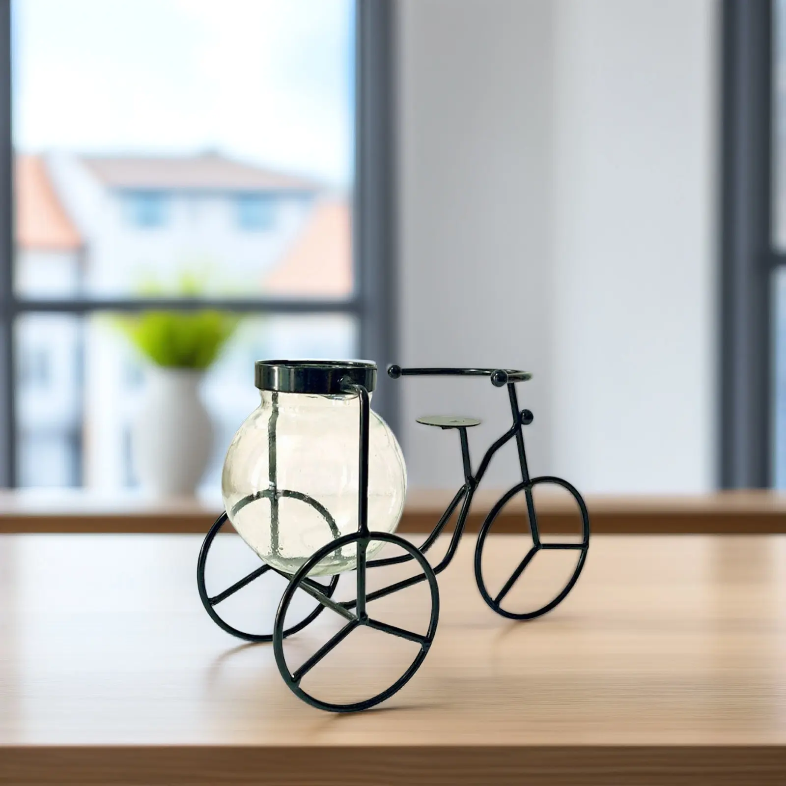 Iron Tricycle Flower Pot Decorative Plant Holder Creative Planter for Home Office Garden Decor