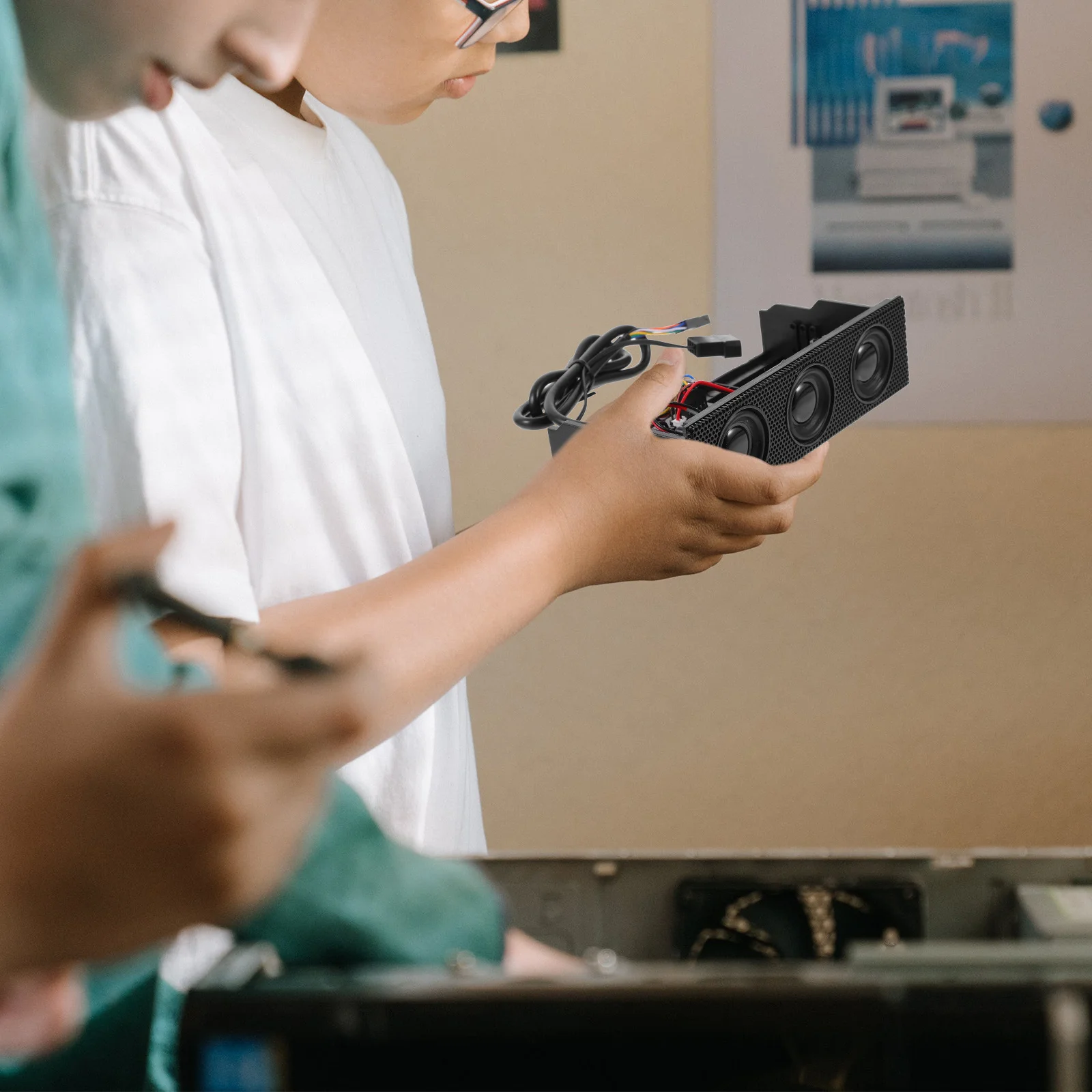 

Black Stereo Surround Sound Speaker for Pc Front Panel Computer Case Music Audio Desktop Use Easy Install Impact Resistant