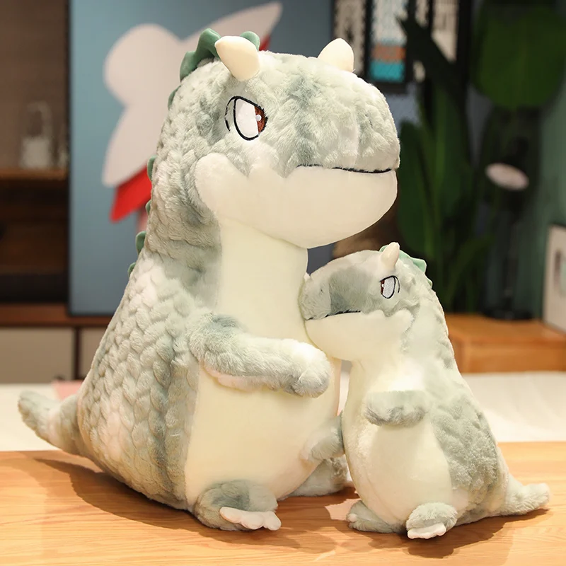 25/30/40/60cm Lovely Simulation Green Dinosaur Dolls Plush Animals Sitting Dinosaur Toys Kids Accompany Peluche Trick Gift