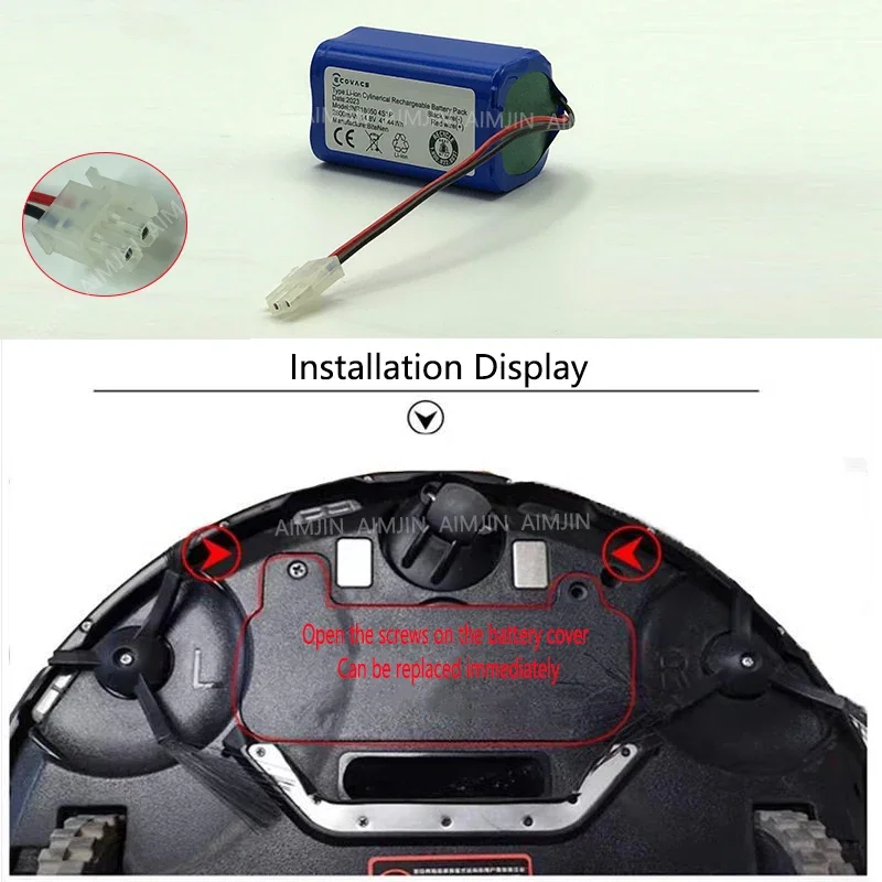 Batería de iones de litio para Robot aspirador, pila de 14,8 V y 2800mAh, de buena calidad, 18650, para Pro V5s Pro V8s X750, con enchufe SM de 2 cables