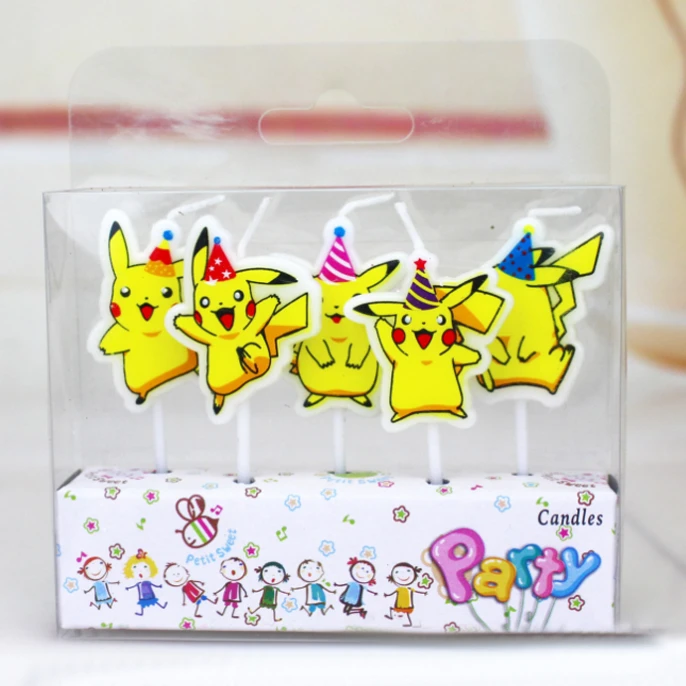 Pokemon Candle Children's Happy Birthday Party Decoration Kawaii Anime Pikachu Cake Decora Baby Shower Supplies Kids Gifts