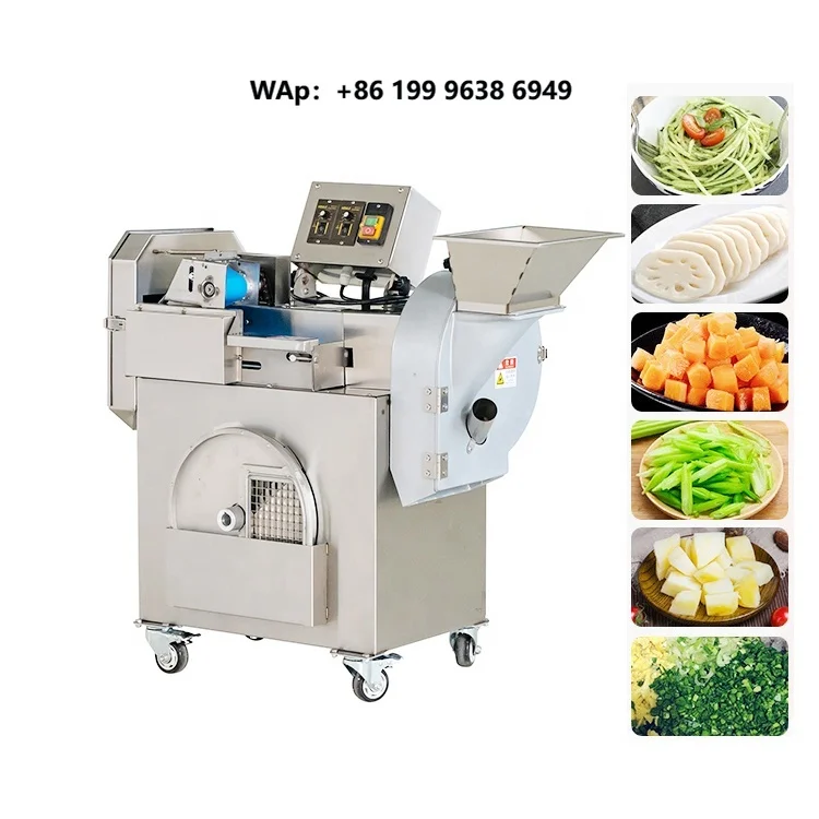 Electric Commercial Vegetable Slicer Shredder Dicer Chopper Cube Cutter Leaf Vegetable Cutting Machine