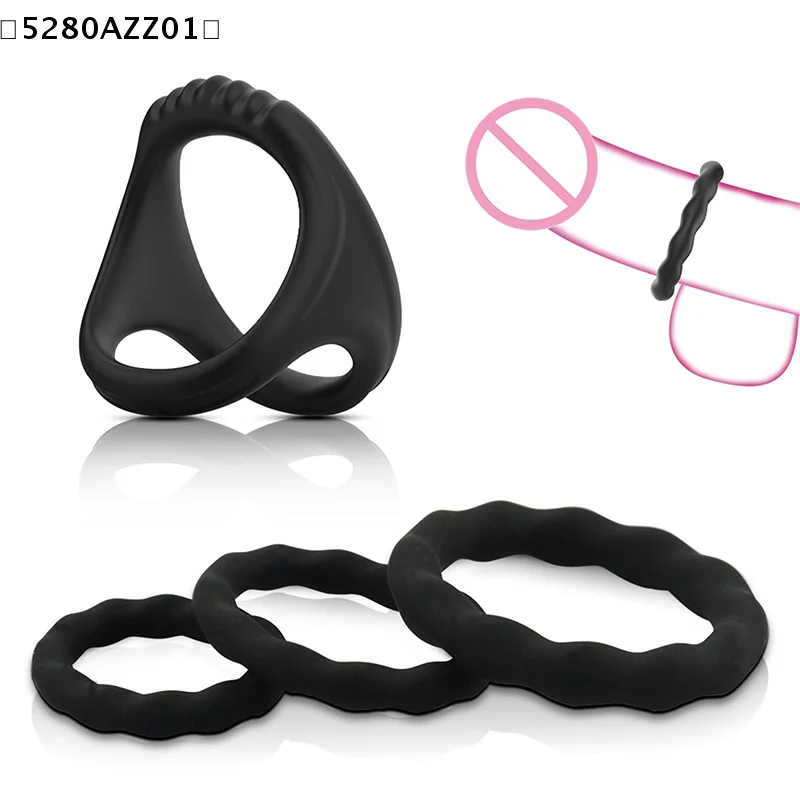 Silicone Penis Ring Ejaculation Delay Cock Rings Dick Erection Cockring Male Chastity Adult Sex Toys  Lock Sperm TrainerHMA58