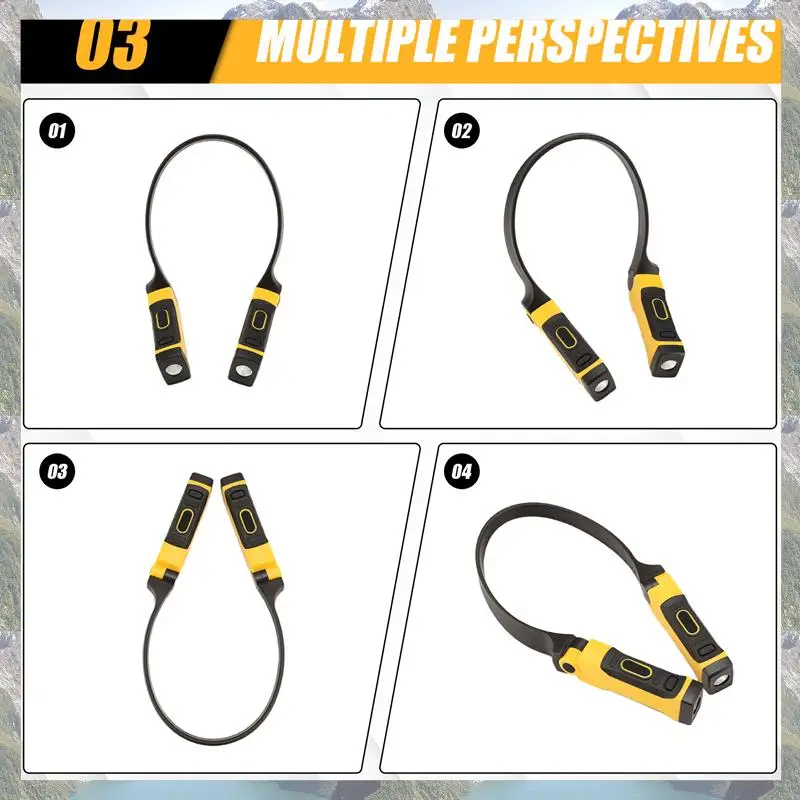 2025 Trend Rechargeable USB Reading Lamp Neck Book Light, 2 Brightness Levels, Bendable Arms For Reading, Camping, Repairing