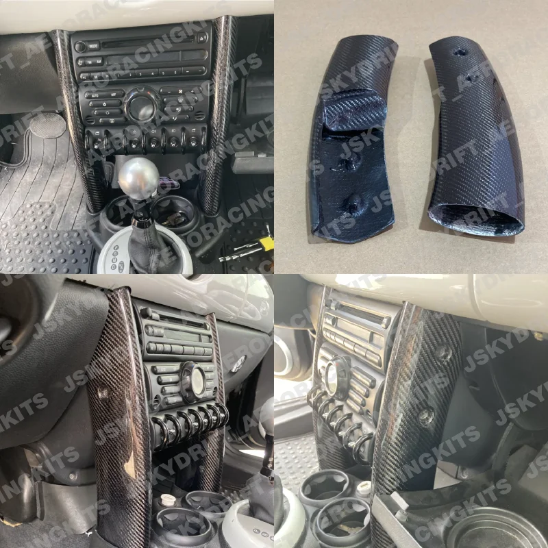 

For Mini Cooper R53 Carbon Fiber Inner Center Console Pillar Trim Kits 2pcs