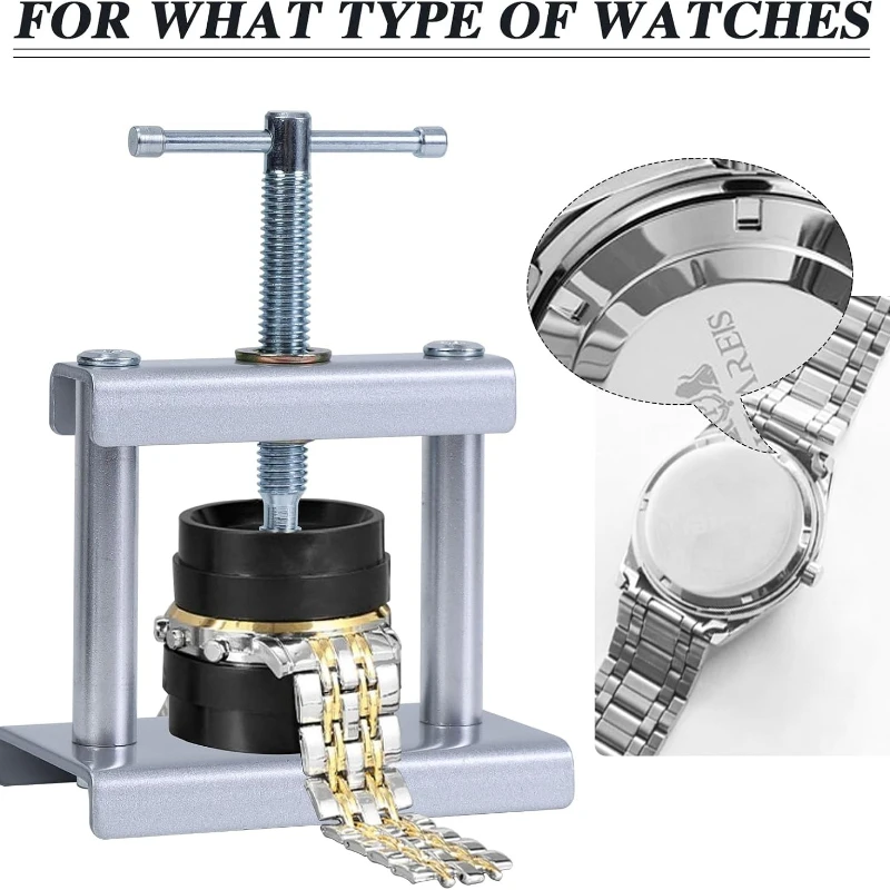 Professional Watch Back Case Presser Closing Metal Capping Machine Watch Press Set for Change Battery Watchmaker Maintenance Kit
