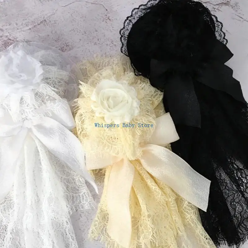 U90E Fashionable Lace Top Hat Clip Hairpieces Hairpin for Retro Fashion Enthusiasts
