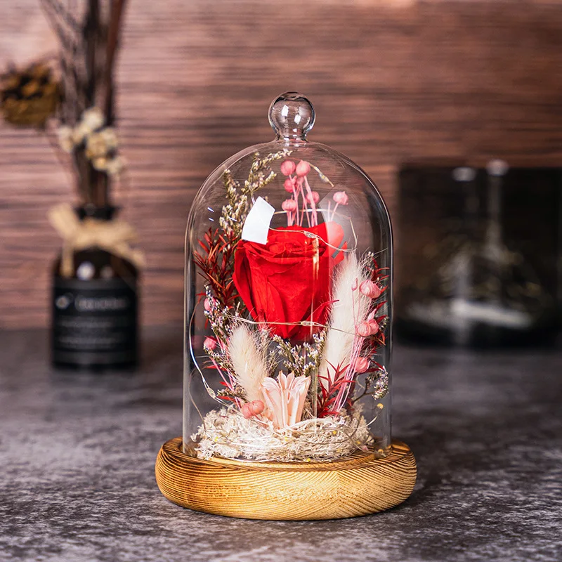 2sets/pack 9*11cm Ball Top Glass Dome Vase Home Decoration Antique Base Transparent Cake Cover DIY Friend Favor Gift Wedding