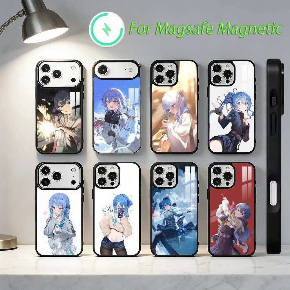 

Hoshimachi S-Suisei Cute VTuber Phone Case For iPhone17,16,15,14,13,12,11,Plus,Pro,Max For Magsafe Wireless Charging cover