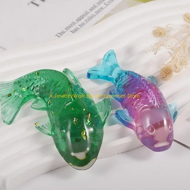 قالب سيليكون على شكل سمكة ذهبية 31KD قالب زينة على شكل جبس حيواني قالب شمعة قالب فندان