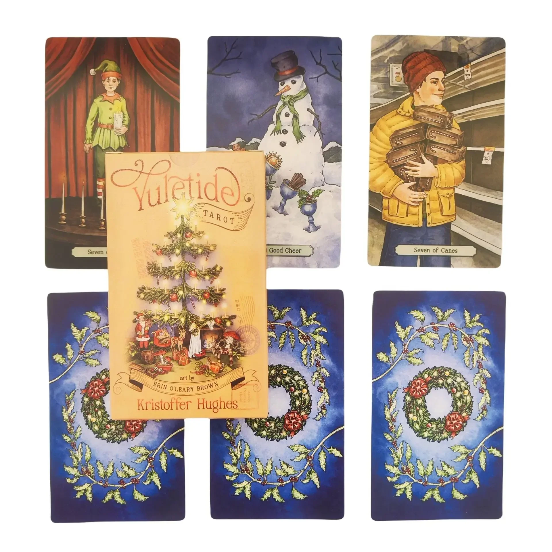 

12x7 см Yuletide Tarot карты; Настольные игры с руководством по бумаге